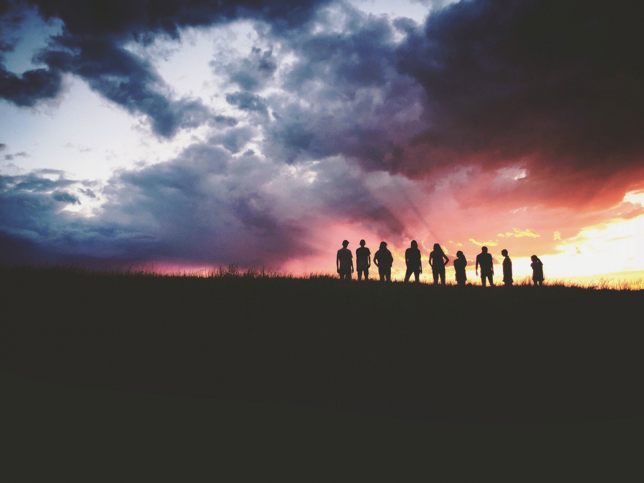 Community people on a hill